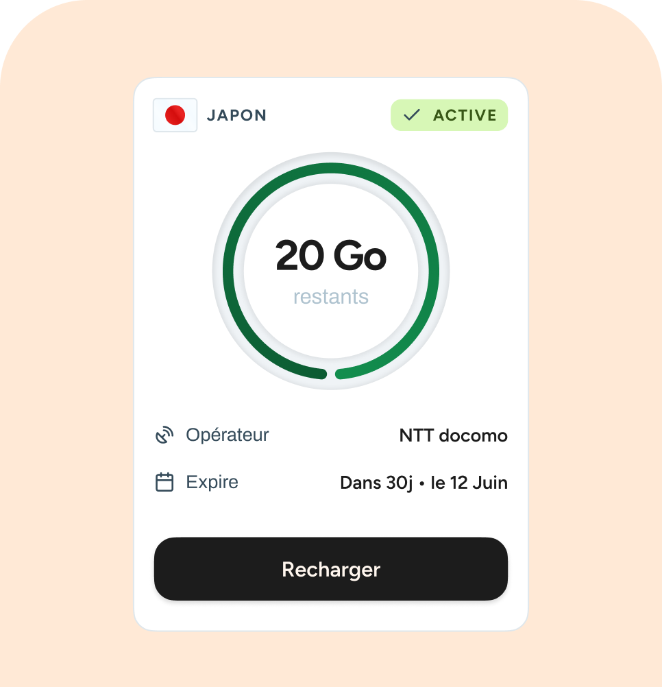 iPhone avec une carte eSIM active