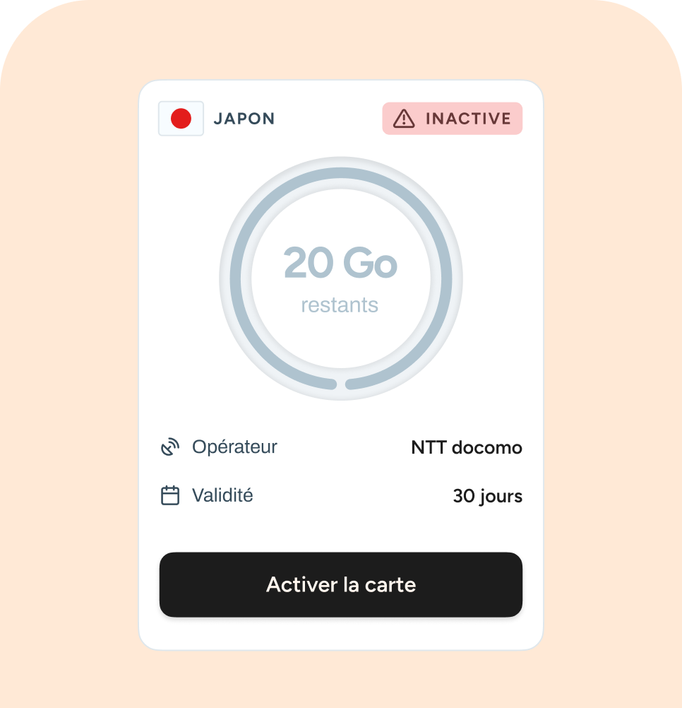 iPhone avec une carte eSIM inactive